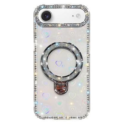 Rhinestone Glitter Kickstand Dual-side IMD Phone Case, For iPhone 17 Pro Max, For iPhone 17 Pro, For iPhone 17, For iPhone Air