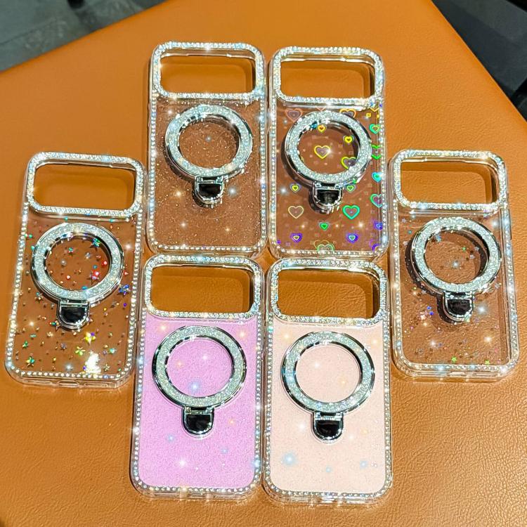 Rhinestone Glitter Kickstand Dual-side IMD Phone Case, For iPhone 16 Pro Max, For iPhone 16 Pro, For iPhone 16 Plus, For iPhone 16