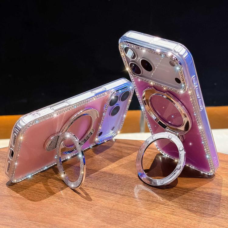 Rhinestone Glitter Kickstand Dual-side IMD Phone Case, For iPhone 14 Pro, For iPhone 14 Pro Max, For iPhone 13 Pro Max, For iPhone 13 Pro