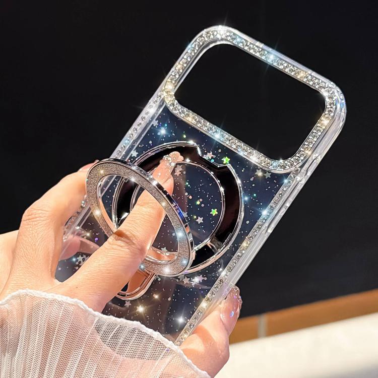 Rhinestone Glitter Kickstand Dual-side IMD Phone Case, For iPhone 15 Pro Max, For iPhone 15 Pro, For iPhone 15, For iPhone 14