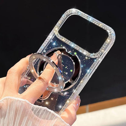 Rhinestone Glitter Kickstand Dual-side IMD Phone Case, For iPhone 14 Pro, For iPhone 14 Pro Max, For iPhone 13 Pro Max, For iPhone 13 Pro