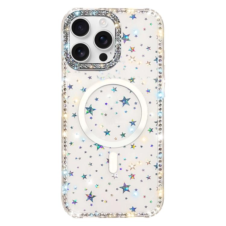 Rhinestone Dual-side IMD PC Hybrid TPU Magnetic Phone Case, For iPhone 16 Pro Max, For iPhone 16 Pro, For iPhone 16 Plus, For iPhone 16