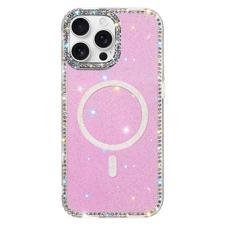 Rhinestone Dual-side IMD PC Hybrid TPU Magnetic Phone Case, For iPhone 16 Pro Max, For iPhone 16 Pro, For iPhone 16 Plus, For iPhone 16