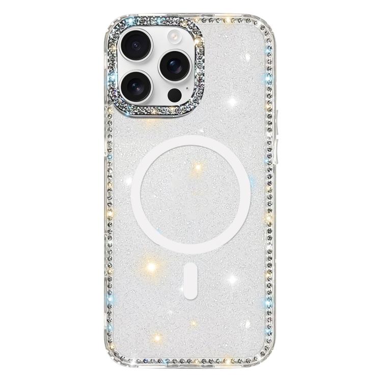 Rhinestone Dual-side IMD PC Hybrid TPU Magnetic Phone Case, For iPhone 16 Pro Max, For iPhone 16 Pro, For iPhone 16 Plus, For iPhone 16
