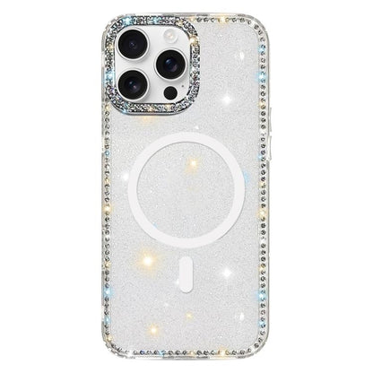 Rhinestone Dual-side IMD PC Hybrid TPU Magnetic Phone Case, For iPhone 16 Pro Max, For iPhone 16 Pro, For iPhone 16 Plus, For iPhone 16