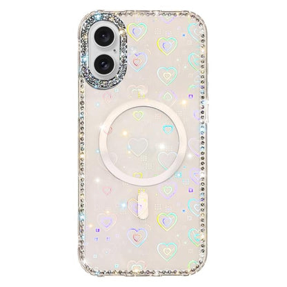 Rhinestone Dual-side IMD PC Hybrid TPU Magnetic Phone Case, For iPhone 16 Pro Max, For iPhone 16 Pro, For iPhone 16 Plus, For iPhone 16