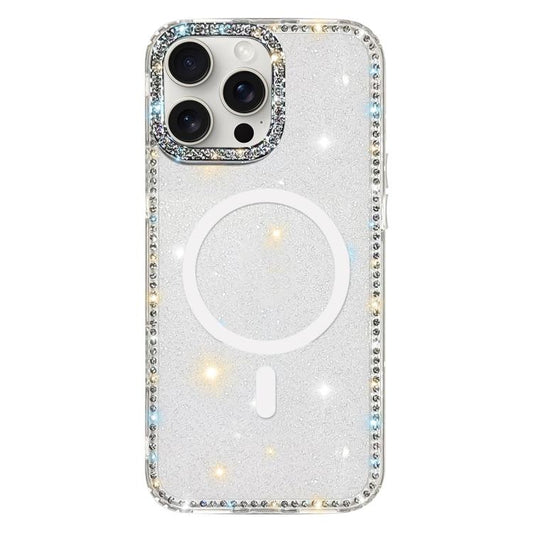 Rhinestone Dual-side IMD PC Hybrid TPU Magnetic Phone Case, For iPhone 15 Pro Max, For iPhone 15 Pro, For iPhone 15, For iPhone 14