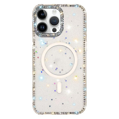 Rhinestone Dual-side IMD PC Hybrid TPU Magnetic Phone Case, For iPhone 14 Pro, For iPhone 14 Pro Max, For iPhone 13 Pro Max, For iPhone 13 Pro