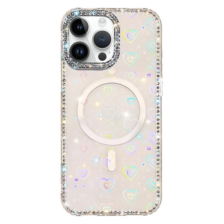 Rhinestone Dual-side IMD PC Hybrid TPU Magnetic Phone Case, For iPhone 14 Pro, For iPhone 14 Pro Max, For iPhone 13 Pro Max, For iPhone 13 Pro