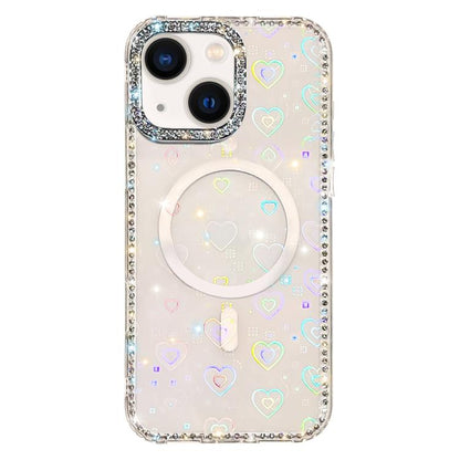 Rhinestone Dual-side IMD PC Hybrid TPU Magnetic Phone Case, For iPhone 13