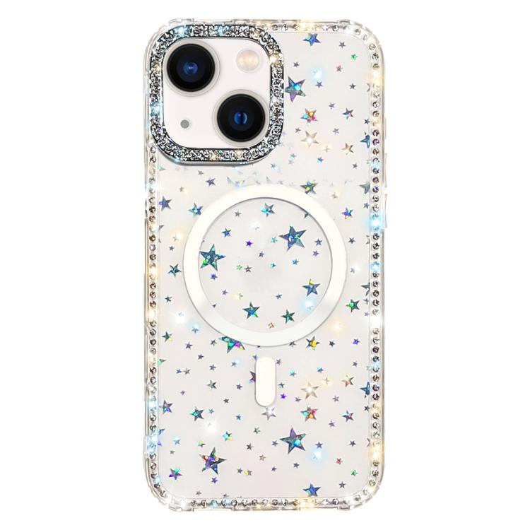 Rhinestone Dual-side IMD PC Hybrid TPU Magnetic Phone Case, For iPhone 13