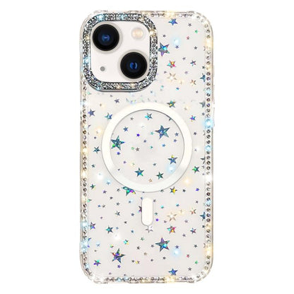 Rhinestone Dual-side IMD PC Hybrid TPU Magnetic Phone Case, For iPhone 13