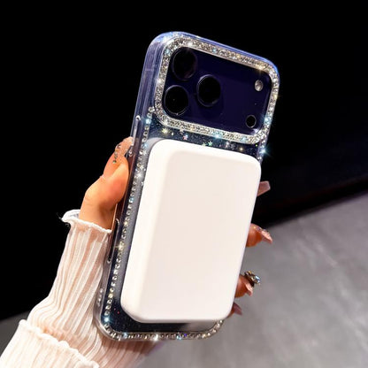 Rhinestone Dual-side IMD PC Hybrid TPU Magnetic Phone Case, For iPhone 16 Pro Max, For iPhone 16 Pro, For iPhone 16 Plus, For iPhone 16
