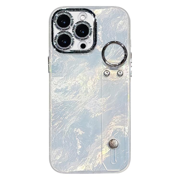 Plating Foil-like Metallic Texture Wristband Holder TPU Phone Case with Lens Film, For iPhone 17 Pro Max, For iPhone 17 Pro, For iPhone 17, For iPhone Air, For iPhone 16 Pro Max, For iPhone 16 Pro, For iPhone 16 Plus, For iPhone 16