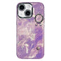 Plating Foil-like Metallic Texture Wristband Holder TPU Phone Case with Lens Film, For iPhone 15 Pro Max, For iPhone 15 Pro, For iPhone 15, For iPhone 14, For iPhone 14 Pro, For iPhone 14 Pro Max, For iPhone 13 Pro Max, For iPhone 13 Pro