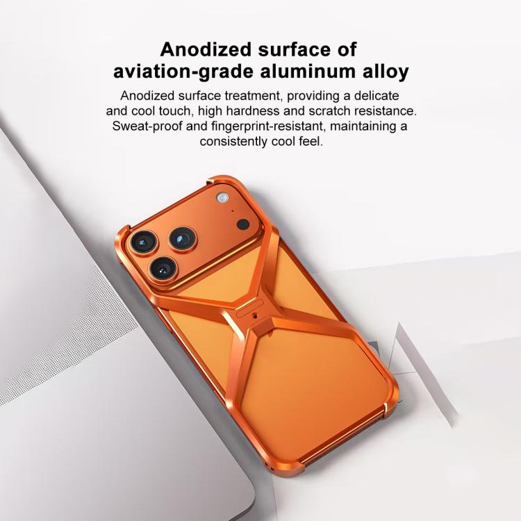 Frameless X-shaped Metal Phone Case, For iPhone 17 Pro Max, For iPhone 17 Pro