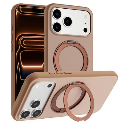 Skin Feel Frosted 360 Degree Rotation Holder Magnetic Phone Case, For iPhone 17 Pro Max, For iPhone 17 Pro, For iPhone 17, For iPhone Air
