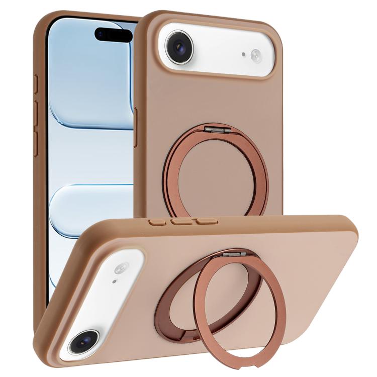 Skin Feel Frosted 360 Degree Rotation Holder Magnetic Phone Case, For iPhone 17 Pro Max, For iPhone 17 Pro, For iPhone 17, For iPhone Air