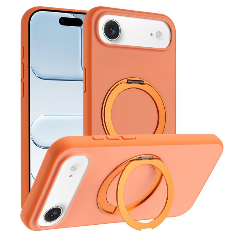 Skin Feel Frosted 360 Degree Rotation Holder Magnetic Phone Case, For iPhone 17 Pro Max, For iPhone 17 Pro, For iPhone 17, For iPhone Air