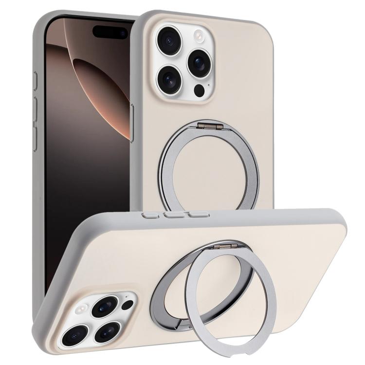 Skin Feel Frosted 360 Degree Rotation Holder Magnetic Phone Case, For iPhone 16 Pro Max, For iPhone 16 Pro, For iPhone 16, For iPhone 15 Pro Max