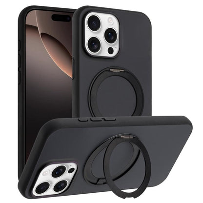 Skin Feel Frosted 360 Degree Rotation Holder Magnetic Phone Case, For iPhone 16 Pro Max, For iPhone 16 Pro, For iPhone 16, For iPhone 15 Pro Max