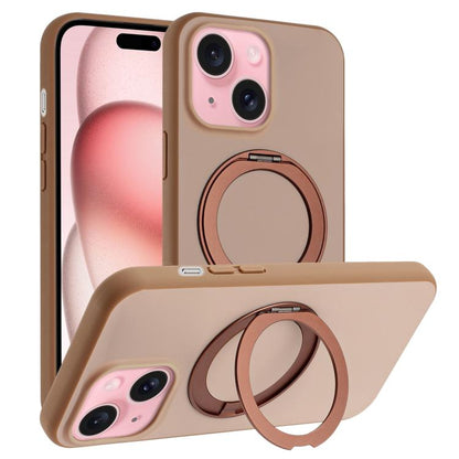 Skin Feel Frosted 360 Degree Rotation Holder Magnetic Phone Case, For iPhone 15 Pro, For iPhone 15 Plus, For iPhone 15, For iPhone 14