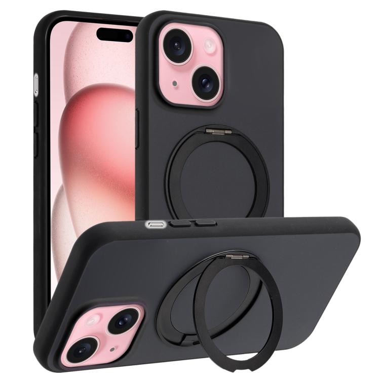 Skin Feel Frosted 360 Degree Rotation Holder Magnetic Phone Case, For iPhone 15 Pro, For iPhone 15 Plus, For iPhone 15, For iPhone 14