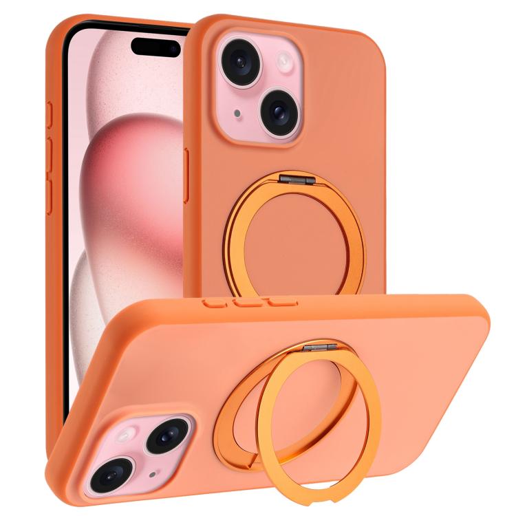 Skin Feel Frosted 360 Degree Rotation Holder Magnetic Phone Case, For iPhone 15 Pro, For iPhone 15 Plus, For iPhone 15, For iPhone 14