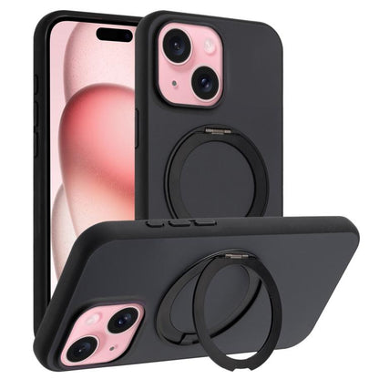 Skin Feel Frosted 360 Degree Rotation Holder Magnetic Phone Case, For iPhone 15 Pro, For iPhone 15 Plus, For iPhone 15, For iPhone 14