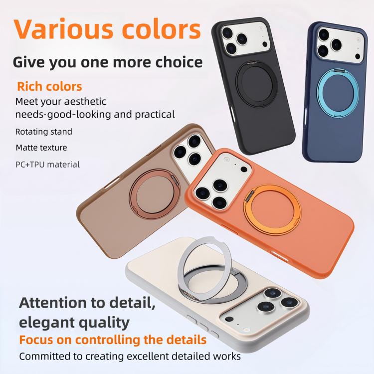 Skin Feel Frosted 360 Degree Rotation Holder Magnetic Phone Case, For iPhone 15 Pro, For iPhone 15 Plus, For iPhone 15, For iPhone 14