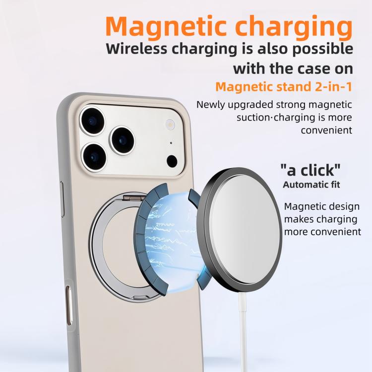 Skin Feel Frosted 360 Degree Rotation Holder Magnetic Phone Case, For iPhone 17 Pro Max, For iPhone 17 Pro, For iPhone 17, For iPhone Air
