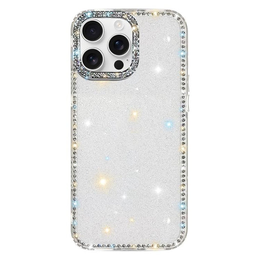 Rhinestone Dual-side IMD PC Hybrid TPU Phone Case, For iPhone 16 Pro Max, For iPhone 16 Pro, For iPhone 16 Plus, For iPhone 16