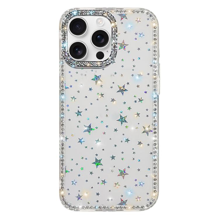 Rhinestone Dual-side IMD PC Hybrid TPU Phone Case, For iPhone 16 Pro Max, For iPhone 16 Pro, For iPhone 16 Plus, For iPhone 16