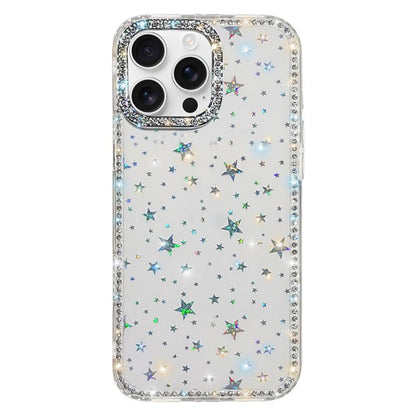Rhinestone Dual-side IMD PC Hybrid TPU Phone Case, For iPhone 16 Pro Max, For iPhone 16 Pro, For iPhone 16 Plus, For iPhone 16