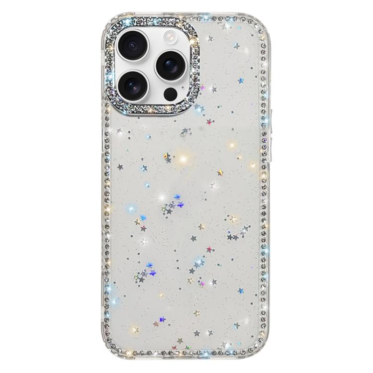 Rhinestone Dual-side IMD PC Hybrid TPU Phone Case, For iPhone 16 Pro Max, For iPhone 16 Pro, For iPhone 16 Plus, For iPhone 16
