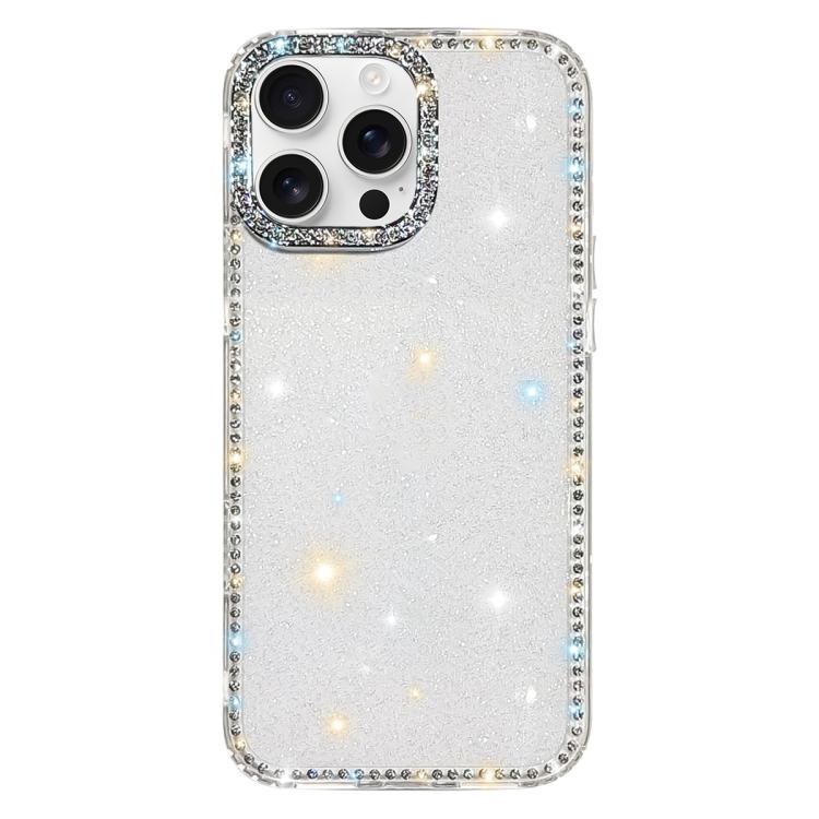 Rhinestone Dual-side IMD PC Hybrid TPU Phone Case, For iPhone 16 Pro Max, For iPhone 16 Pro, For iPhone 16 Plus, For iPhone 16
