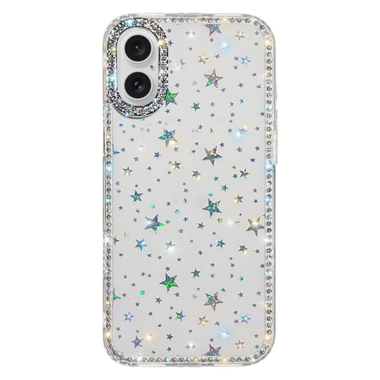 Rhinestone Dual-side IMD PC Hybrid TPU Phone Case, For iPhone 16 Pro Max, For iPhone 16 Pro, For iPhone 16 Plus, For iPhone 16