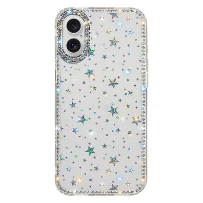 Rhinestone Dual-side IMD PC Hybrid TPU Phone Case, For iPhone 16 Pro Max, For iPhone 16 Pro, For iPhone 16 Plus, For iPhone 16