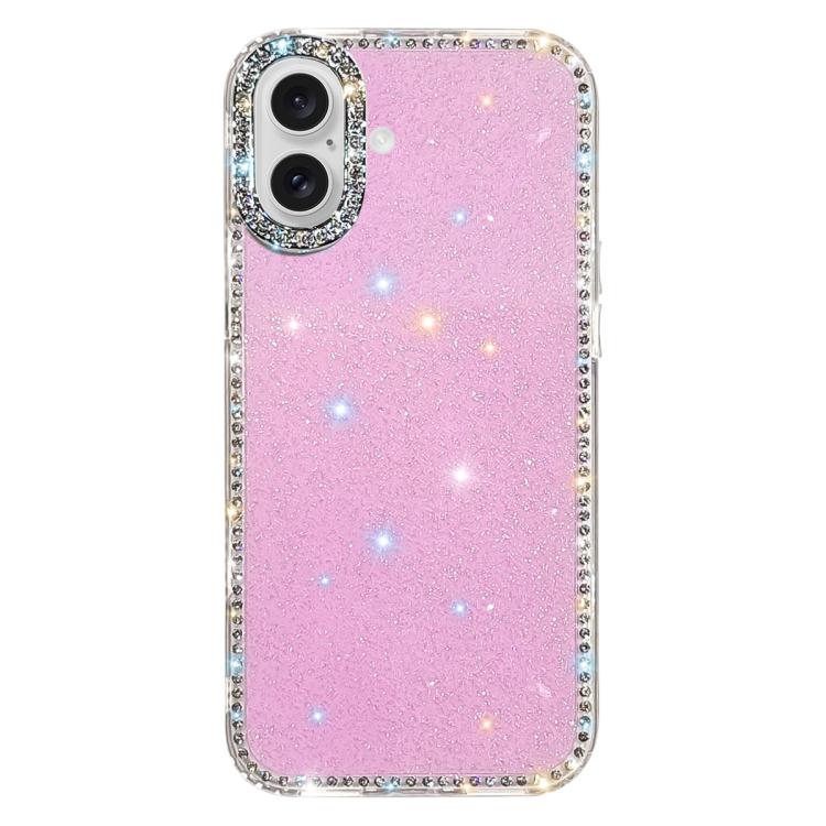 Rhinestone Dual-side IMD PC Hybrid TPU Phone Case, For iPhone 16 Pro Max, For iPhone 16 Pro, For iPhone 16 Plus, For iPhone 16