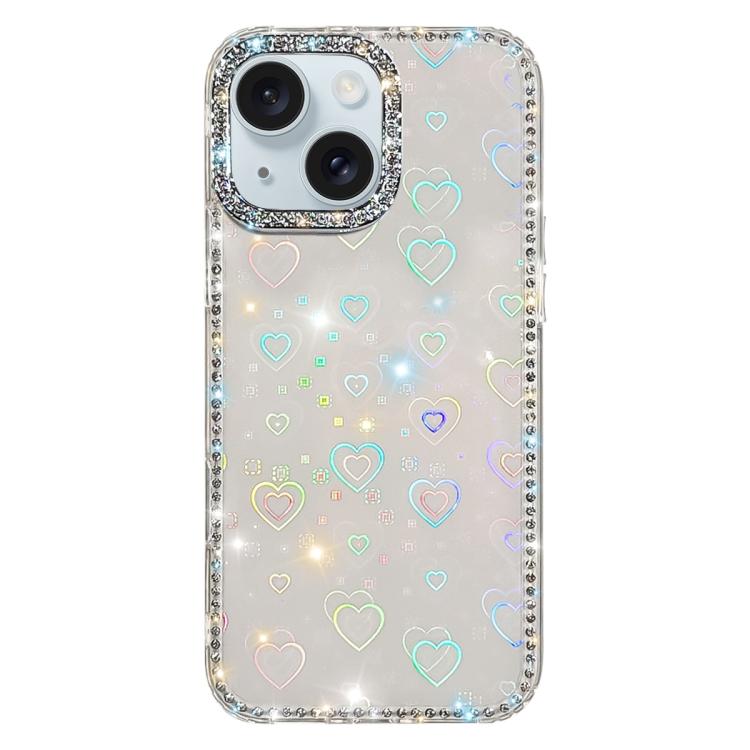 Rhinestone Dual-side IMD PC Hybrid TPU Phone Case, For iPhone 15 Pro Max, For iPhone 15 Pro, For iPhone 15, For iPhone 14