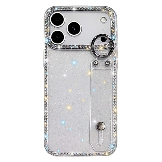 Rhinestone Glitter Wristband Holder Phone Case, For iPhone 17 Pro, For iPhone 17, For iPhone Air, For iPhone 16 Pro Max
