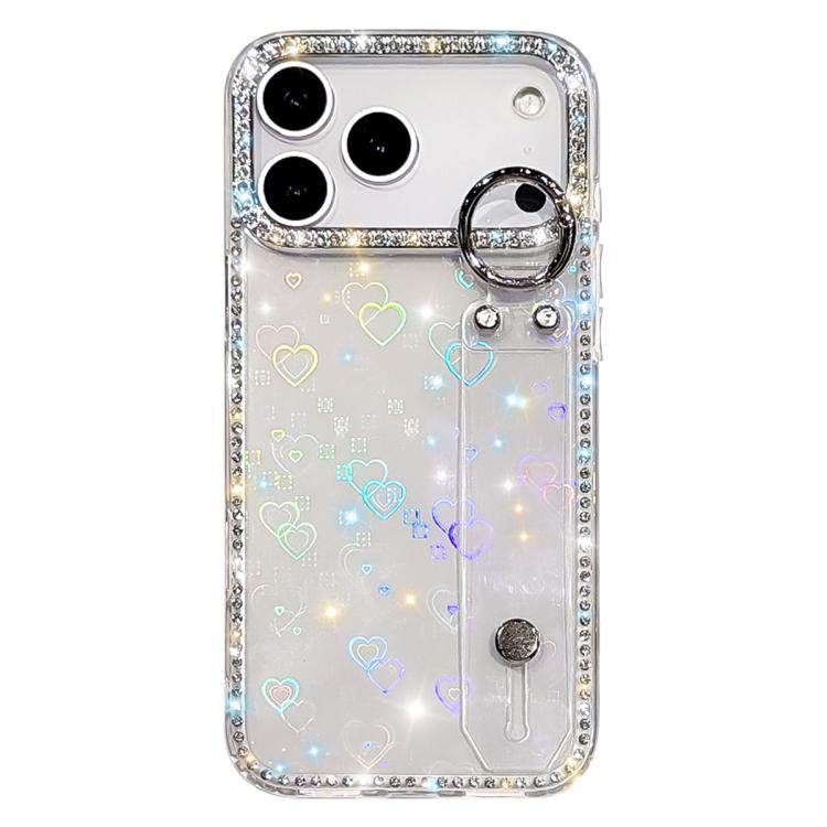 Rhinestone Glitter Wristband Holder Phone Case, For iPhone 17 Pro, For iPhone 17, For iPhone Air, For iPhone 16 Pro Max