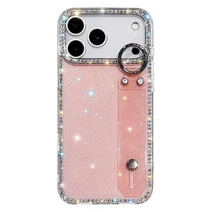Rhinestone Glitter Wristband Holder Phone Case, For iPhone 17 Pro, For iPhone 17, For iPhone Air, For iPhone 16 Pro Max