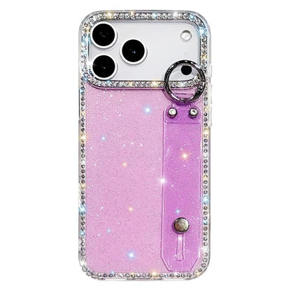 Rhinestone Glitter Wristband Holder Phone Case, For iPhone 17 Pro, For iPhone 17, For iPhone Air, For iPhone 16 Pro Max