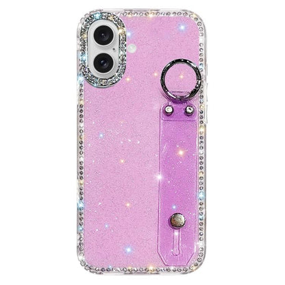 Rhinestone Glitter Wristband Holder Phone Case, For iPhone 17 Pro, For iPhone 17, For iPhone Air, For iPhone 16 Pro Max