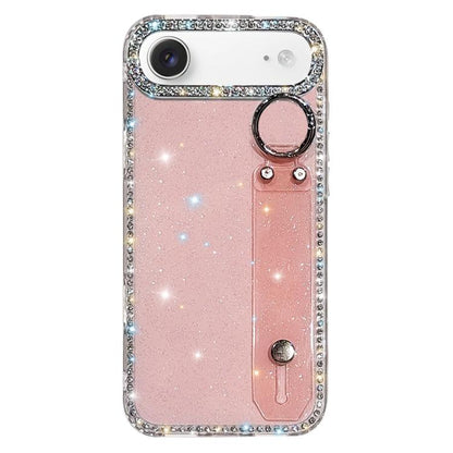 Rhinestone Glitter Wristband Holder Phone Case, For iPhone 17 Pro, For iPhone 17, For iPhone Air, For iPhone 16 Pro Max
