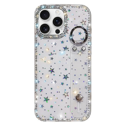 Rhinestone Glitter Wristband Holder Phone Case, For iPhone 17 Pro, For iPhone 17, For iPhone Air, For iPhone 16 Pro Max