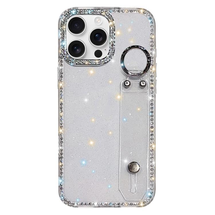 Rhinestone Glitter Wristband Holder Phone Case, For iPhone 16 Pro, For iPhone 16 Plus, For iPhone 16, For iPhone 15 Pro Max