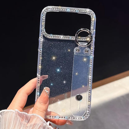 Rhinestone Glitter Wristband Holder Phone Case, For iPhone 16 Pro, For iPhone 16 Plus, For iPhone 16, For iPhone 15 Pro Max