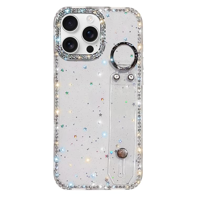 Rhinestone Glitter Wristband Holder Phone Case, For iPhone 16 Pro, For iPhone 16 Plus, For iPhone 16, For iPhone 15 Pro Max
